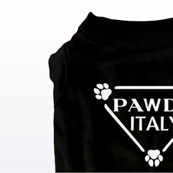 Pawda Italy Dog Tee/ Cat Tee Shirt in Black and White/ Brand New - Picture 2 of 9
